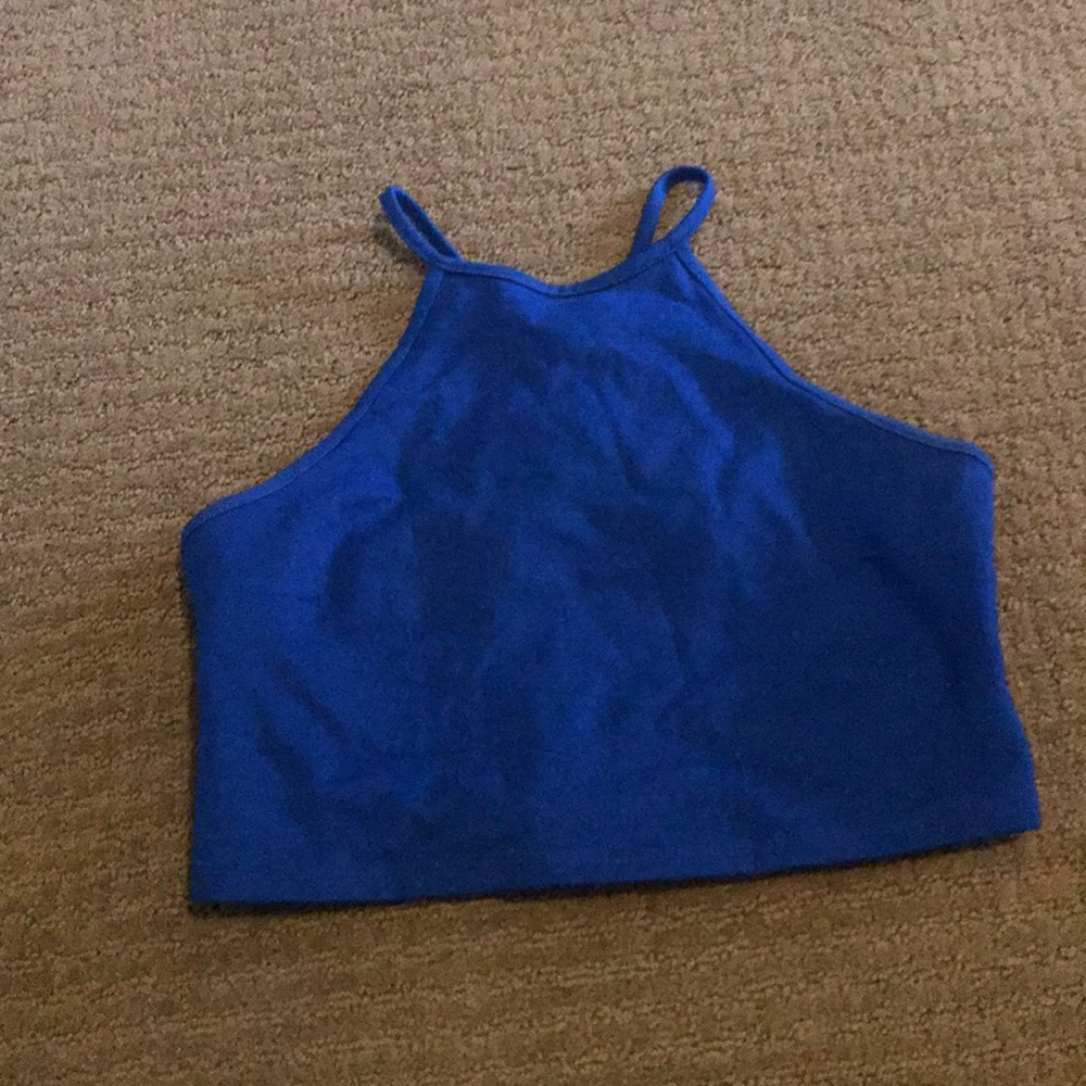 Strappy back halter crop